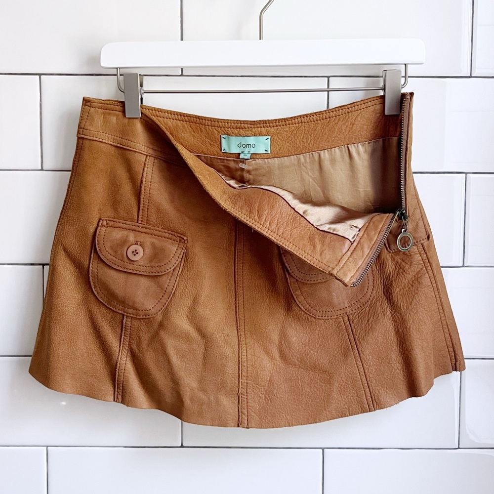 Doma Leather Mini Skirt